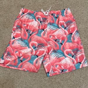 EUC men’s swimming trunks from Old Navy. Medium. Flamingo pattern. Worn 1-2x.
